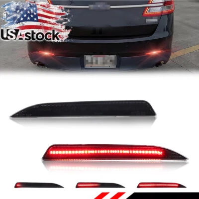 Smoked Red LED Rear Reflector Lights For 13-19 Taurus & Police Interceptor Sedan - Image 1 of 4
