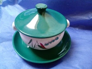 DENBY GREENWHEAT SOUP CUP WITH LID AND SAUCER - Picture 1 of 3