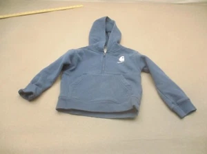 Carhartt Size 4T Kids Unisex Blue 1/2 Zip Pocket Fleece Lined Outdoor Hoodie 702 - Picture 1 of 7