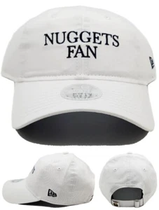 Denver Nuggets Fan New Era 9Twenty Women Ladies Clean Up White Blue Era Hat Cap - Picture 1 of 8