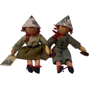 1997 The Tattered Rabbit Farm Raggedy Ann & Andy Primitive Folk Art Dolls Signed - Picture 1 of 14