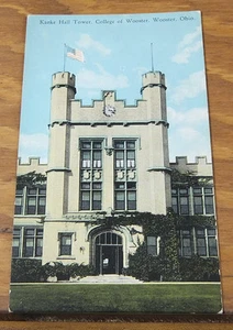 c1912 COLOR Postcard//KAUKE HALL TOWER, COLLEGE OF WOOSTER, WOOSTER, OHIO/OH - Picture 1 of 2