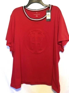 NWT! Tommy Hilfiger ~Logo~95% Cotton~Short Sleeve~Scoop Neck ~Red Tee/Top ~Sz.3X - Picture 1 of 6