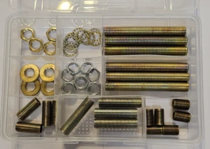 48 TEILIGES SORTIMENT 1/2 ZOLL LAMPENROHRNIPPEL & MUTTERN 1/4 IP NEU 70155J - Bild 1 von 7
