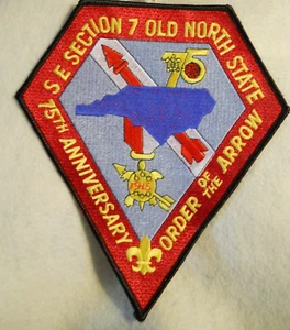 Parche trasero y prendedor de sombrero OA 75 aniversario sección SE-7 Old North State BSA - Imagen 1 de 1
