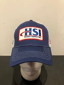 Sombrero de Camioneros HSI Hanes Supply Inc Azul Blanco Logo Hecho en EE. UU. Aparejo Wright - Imagen 1 de 5