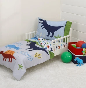 Dinosaurs 4-Piece Toddler Bedding Comforter Set - Picture 1 of 5