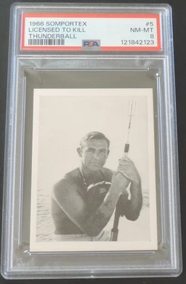 PSA 8 1966 SOMPORTEX SEAN CONNERY JAMES BOND 007 LICENSED TO KILL THUNDERBALL - Image 1 of 2