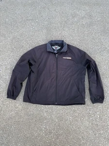 Harley Davidson Mens XL Poly Shell Mesh Liner Jacket Black Windbreaker Overcoat - Picture 1 of 11