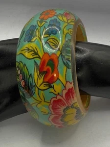 Wide Floral Cuff Bangle Bracelet Statement Flower Jewelry Bold Fashion Accessory - Picture 1 of 8