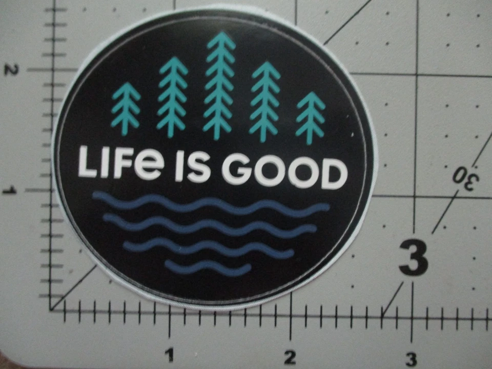LIFE IS GOOD Camping river trees STICKER decal laptop skateboard water bottle J