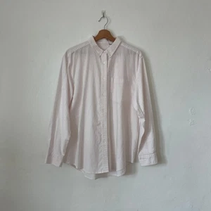 Vintage – Pink & White Striped Oversized Button Down Shirt Size L-XL - Picture 1 of 10