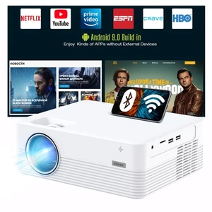 JEEMAK Android WiFi Bluetooth Video Projector 4K LED Smart Movie Projector Home - Picture 1 of 7