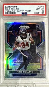 2021 Panini Prizm Nico Collins #V-360 Variation Silver Rookie RC PSA 10 🔥 - Picture 1 of 2