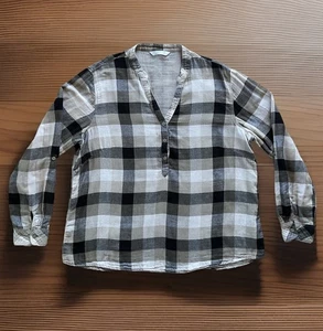 RIDERS by LEE Damen Gr. XL schwarz grau kariert Tunika Shirt gerollte Riegelärmel - Bild 1 von 9