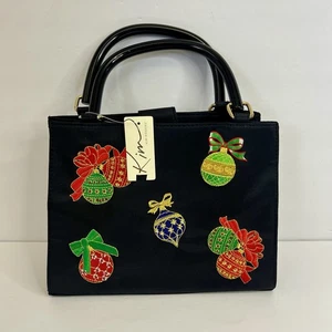Neu mit Etikett Kim Rogers Ornament Handtasche bestickt Handtasche Weihnachten schwarz festlich Tasche - Bild 1 von 14