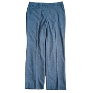 Talbots Pants Women Sz 12 Blue Herringbone Stretch Lined Dress Slacks Career New - Picture 1 of 12