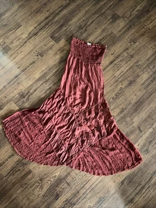 Vestido Falda Vintage Borgoña Rojo Encaje Sin Tirantes Rayón Free People Like Grande - Imagen 1 de 10