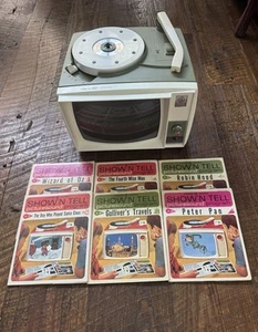 VTG General Electric Show N Tell Phono Viewer 1960s Green + Records & Pics READ - Picture 1 of 8