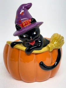 Yankee Candle großer Kerzenhalter schwarz Halloween Katze - Bild 1 von 8