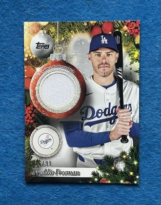 2025 Topps Holiday Freddie Freeman #PR-FF Jogo Usado Mem Relíquia /99 Dodgers - Imagem 1 de 3