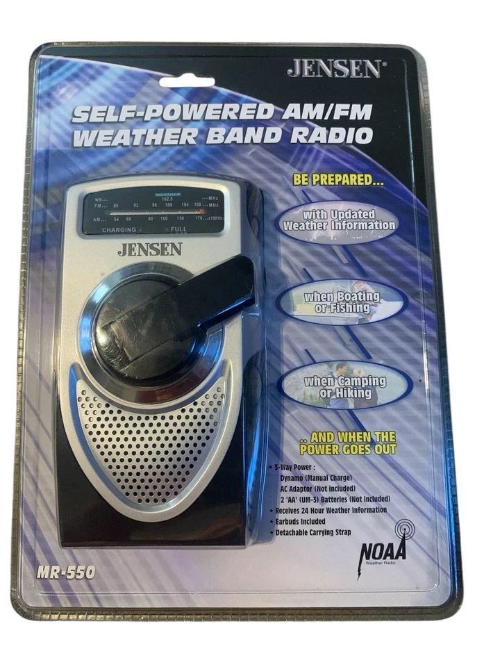 Jensen MR-550 Self-Powered AM FM Weather Band Radio New - Image 1 of 2