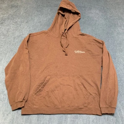 Volcom Hoodie Womens XS Brown Flower Graphic Fleece Lined Cotton Relaxed Fit - Image 1 of 4