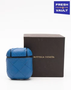RRP €360 BOTTEGA VENETA Leather Airpods Fitted Case Intrecciato Engraved Logo - Picture 1 of 8