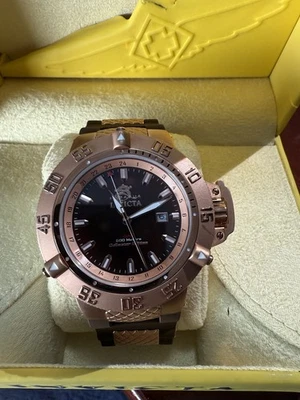 Швейцарские мужские часы Invicta Subaqua — металл, циферблат Oyster — 50 мм, розовое золото — 0739 - Изображение 1 из 4