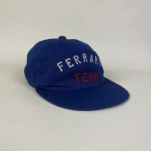 Gorra vintage Ferrari Team bordado logotipo carreras Fórmula Uno para hombre talla única azul - Imagen 1 de 10