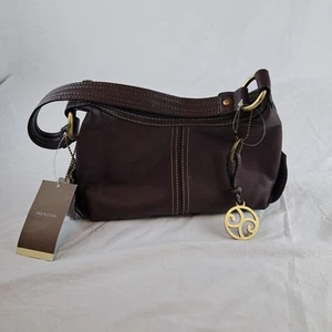 Nueva Cartera Baguette Merona Marrón Chocolate Cuero Genuino Aprox2.5" x 5.5"x 9.5" - Imagen 1 de 13