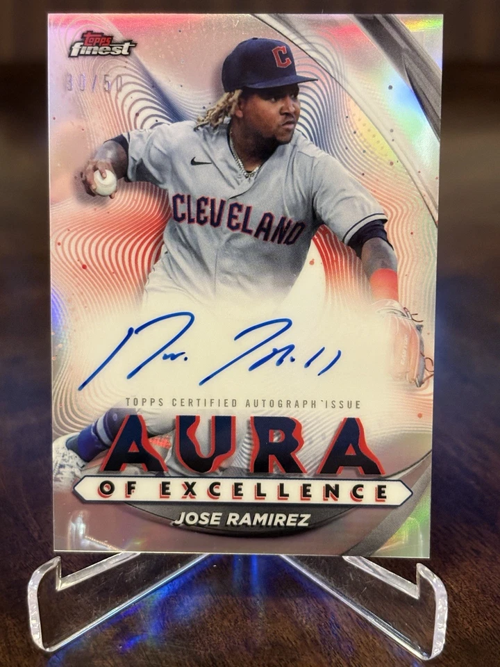 2022 Topps Finest Jose Ramirez Aura Of Excellence Auto /50 #AEA-JR Guardians - Image 1 of 2