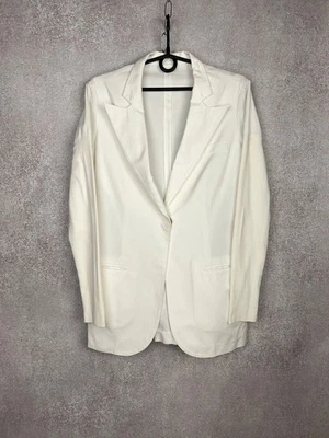 Chaqueta Blazer Brunello Cucinelli Mujer Blanca Mezcla Algodón Talla M IT 44 Foto 1 de 4