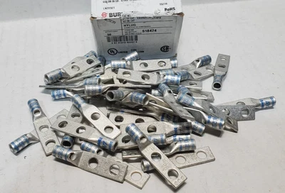 Terminal de compresión de cobre Burndy 518474 YAV6CL2TC14FX HYLUG 6 AWG Flex ⭐LOTE DE 50⭐ Foto 1 de 4
