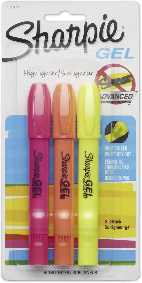 Iluminadores en gel SHARPIE, 3 unidades (paquete de 1), amarillo/rosa/naranja  Foto 1 de 4