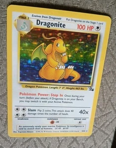 Pokemon Card 4/62 Dragonite Fossil Set Holographic Rare 1999 - Picture 1 of 24