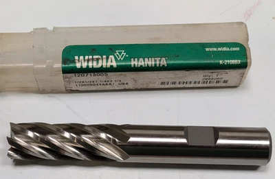 NUEVA FRESADORA DE EXTREMO WIDIA HANITA 2868260 M42 COBALTO 6F 1/2 x 1/2 x 1-1/4 x 3-1/4 Foto 1 de 4