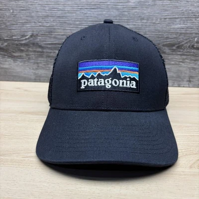 Бейсболка Patagonia кепка с застежкой сзади черная сетка водитель грузовика вышитая нашивка бейсбольная мужская - Изображение 1 из 4