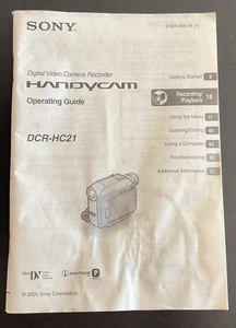 Sony Handycam DCR-HC21 Mini DV instructions, Manual, Operating Guide - Picture 1 of 2
