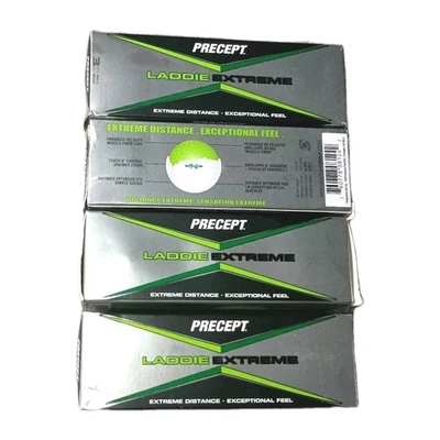 4 Sleeves Of PRECEPT Laddie Extreme Golf Balls Total Of 12 Balls White New - Image 1 of 4