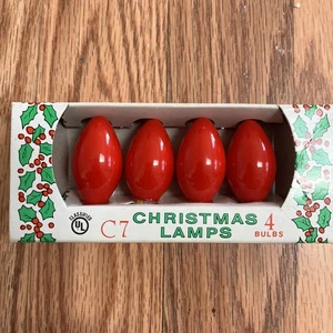Northern Lights C7 Candelabra Base Christmas Lamp Red Bulbs 5W 120volt - Picture 1 of 4