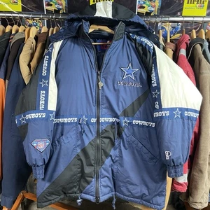 Vintage 90s Dallas Cowboys Pro Player Puffer Jacket Size XL Blue NFL Football - Bild 1 von 9