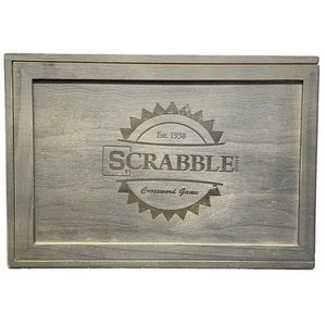Scrabble Rustic Series Gray Wooden Box Collectors Edition Board Game - Picture 1 of 8