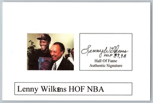 Lenny Wilkens NBA HOF signed handsigniert Custom 4x6 Karte - Bild 1 von 1