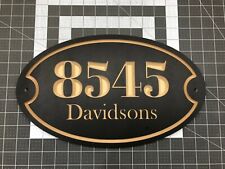 House Address Engraved Plaque 15″ x 9″ Oval House Number Outdoor Sign