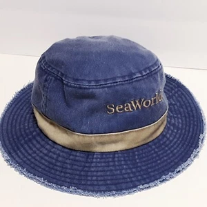 Sea World Adventure Parks Bucket Hat Blue Embroidered Youth One Size - Picture 1 of 6
