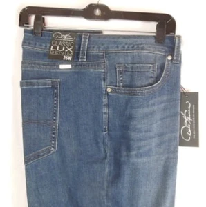 Pantalones de mezclilla Diane Gilman medianos azules prelavados 26W entrepierna 25"" 48"" cintura - Imagen 1 de 4