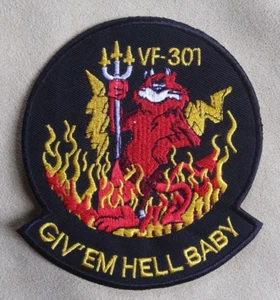 TOMCAT GIV'EM HELL BABY Navy VF-301 USN Military Patch - Picture 1 of 5