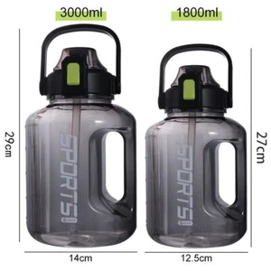 Large Water Bottle Drink Bottle Non-BPA Sport Gym Outdoor Workout 1.8-3L Bottle - Picture 1 of 3