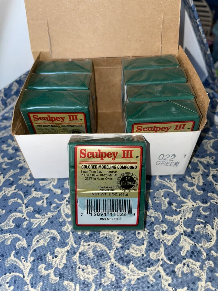 Sculpey III полимерная глина - зеленый #022 - (8 - 2 унц. pkgs. - Запечатанный) - Изображение 1 из 1